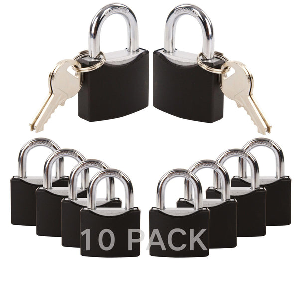 SEPOX® 2-Pack Heavy Duty Outdoor Padlocks, Keyed Alike – 1-9/16" Solid Steel, Weatherproof Rustproof Lock with Black Coating & 2 Keys for Gate, Fence, Toolbox, Gym & Shed Locker