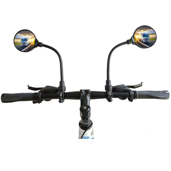 Bike Mirror, Adjustable Bike Mirrors Handlebar Rearview Mirror, Acrylic Convex Round Bike Rear View Mirrors for Handlebars, Bicycle Mirror for E-bike Scooter