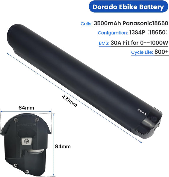 Electric Bike Battery 48V 14Ah Replacement for Aventon Pace 500.2/500.3/500.3 Step-Through, High Capacity Ebike Lithium Battery for 250W-700W Motor, with LED Indicator