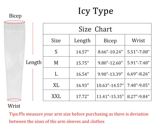 ROCKBROS Sun Protection Arm Sleeves Cooling Running Golf Fishing Cycling Arm Sleeves
