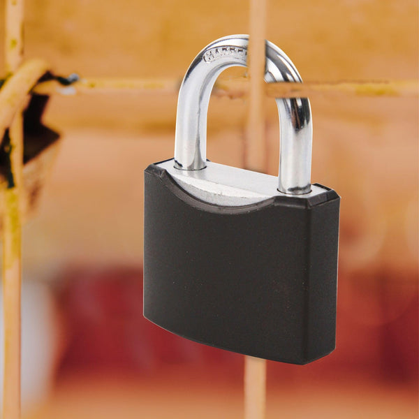 SEPOX® 2-Pack Heavy Duty Outdoor Padlocks, Keyed Alike – 1-9/16" Solid Steel, Weatherproof Rustproof Lock with Black Coating & 2 Keys for Gate, Fence, Toolbox, Gym & Shed Locker