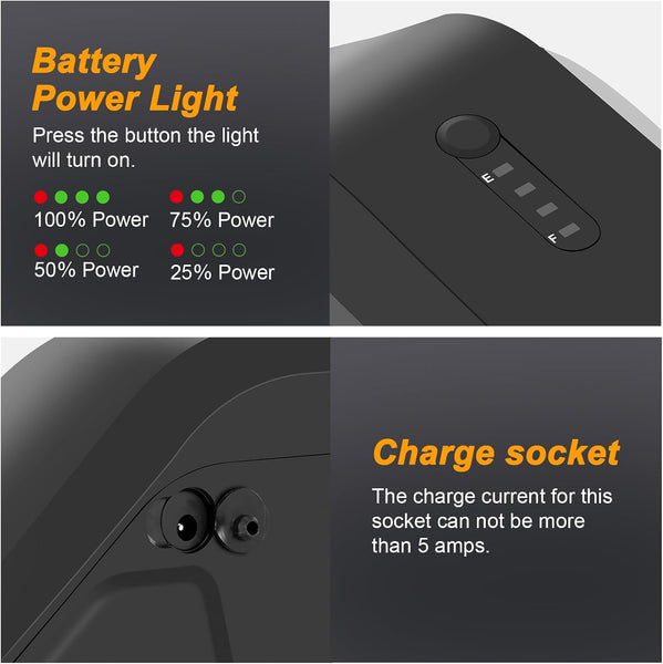 YS YOSE POWER 48V 17.5Ah for Himiway Cruiser Battery Replacement Electric Bike Battery 48V Compatible with D3 D3 ST E-Bikes Electric Bicycle Batteries