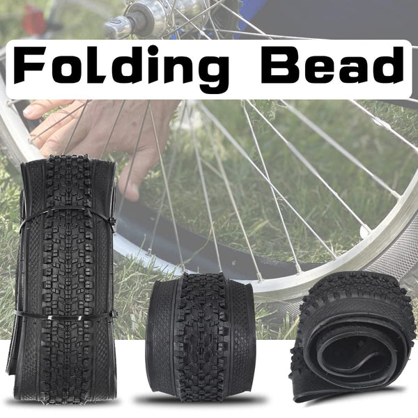 2 Pack Bike Tire 24 26 27.5 X 1.95 27.5 29 X 2.125 Inch Folding Replacement Bike Tire with Tire Levers Foldable Bead Wire Bicycle Tire for Mountain Bike
