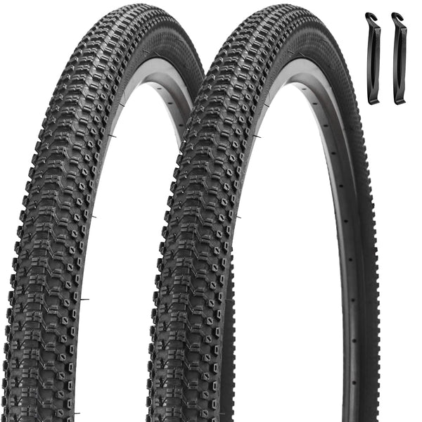 2 Pack Bike Tire 24 26 27.5 X 1.95 27.5 29 X 2.125 Inch Folding Replacement Bike Tire with Tire Levers Foldable Bead Wire Bicycle Tire for Mountain Bike