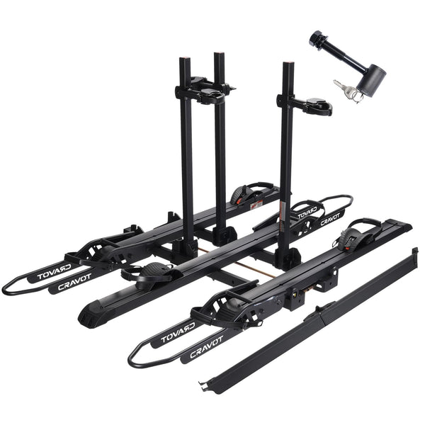 CRAVOT CyberRack S2 Ebike Rack, 300 lbs Capacity Foldable Bike Racks for Tow Hitch Heavy Electric Bike Carrier for 2 E-Bike, Up to 5-inch Fat Tire 2'' Receiver