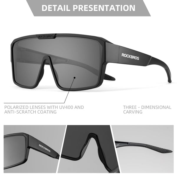 ROCKBROS Sunglasses Over Glasses for Men Women Polarized Fit Over Glasses Sunglasses for Fishing Cycling Driving