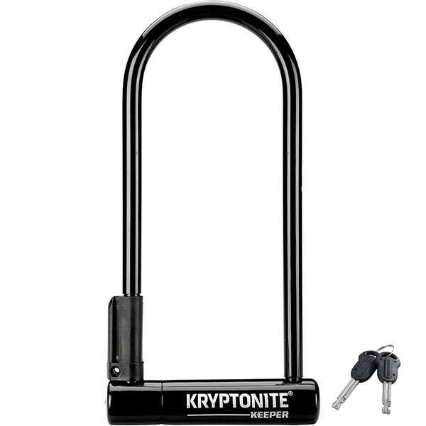 Kryptonite Keeper Standard Bike U-Lock, Heavy Duty Anti-Theft Bicycle U Lock Sold Secure Silver, 12mm Shackle with Mounting Bracket and Keys for Bike, Motorcycle, Scooter, Bicycle, Door, Gate, Fence | bike-locks