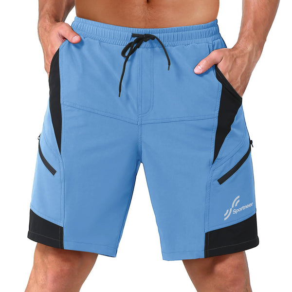 Sportneer Bike Shorts for Men: 3D Padded Lightweight Riding Biking Cycling Mountain Bike Shorts for Men with Zipper Pockets
