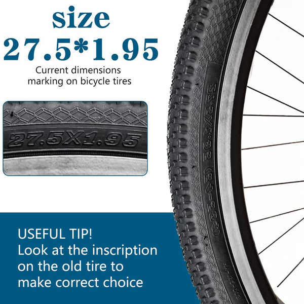 2 Pack Bike Tire 24 26 27.5 X 1.95 27.5 29 X 2.125 Inch Folding Replacement Bike Tire with Tire Levers Foldable Bead Wire Bicycle Tire for Mountain Bike