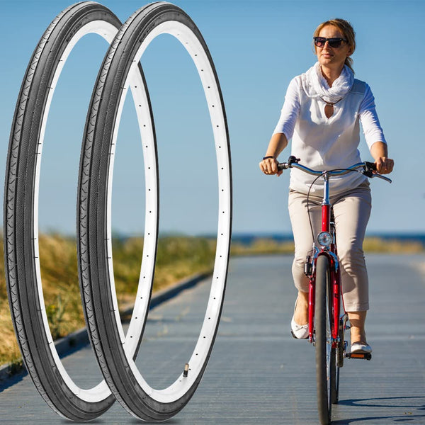 26X1 3/8 (37-590) Road Bike Tires with or Without Bike Tubes 26x1.3/8 32mm AV Schrader Valve