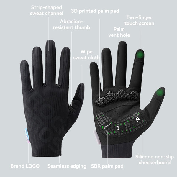 ROCKBROS Cycling Gloves for Men Women – 3D Padded Gel Breathable Biking Gloves, Touchscreen Compatible, Available in Half Finger & Full Finger for Outdoor Sports