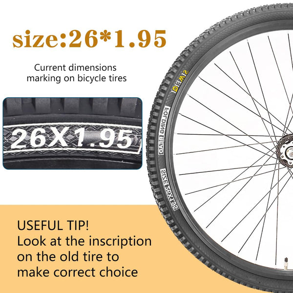 26 X 1.95 Inch Folding Bike Tires with 3mm Anti Puncture Proof Protection for Mountain Bicycles