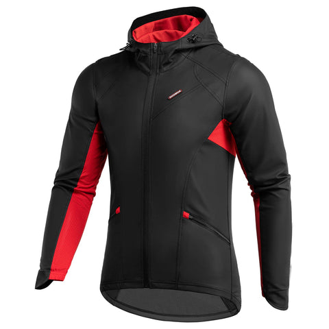 ROCKBROS Winter Cycling Jacket for Men Windproof Thermal Breathable Running Windbreaker Cycling Clothing Black - TRIPPER ELECTRIC BIKES