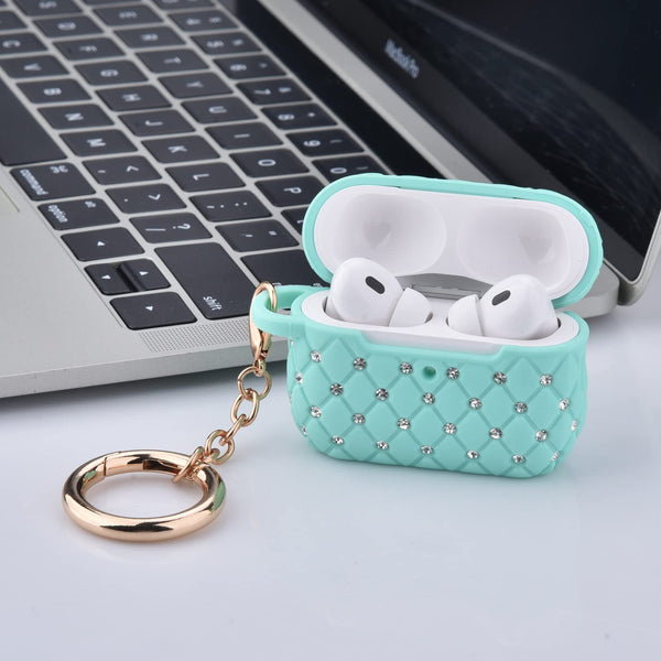 Case Compatible with AirPod Pro 2 Protective Cover with Keychain (503-Green)