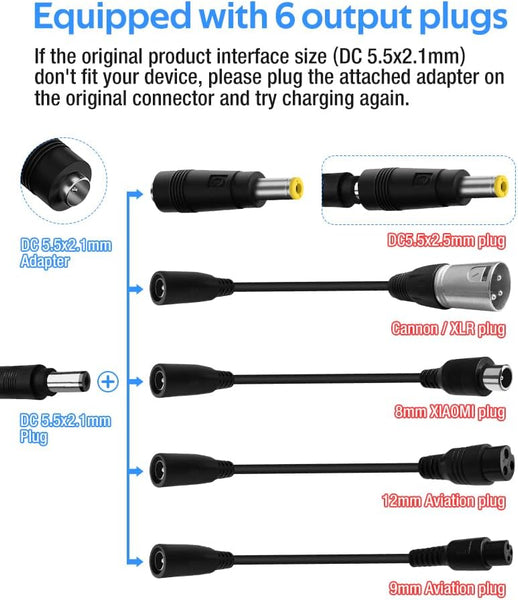 67.2V 5A Charger for Golf Cart, 6 Types of Plugs, Not for Lead-Acid Batteries