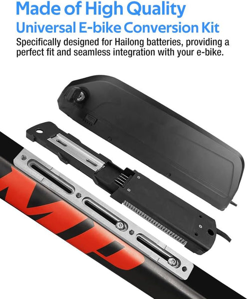 E-Bike Battery Bracket for Battery Adapter Frame Mount,Aluminium Alloy Mount Plate for Hailong Batteries,Ebike Conversion Kit for Battery Adapter Frame Mount