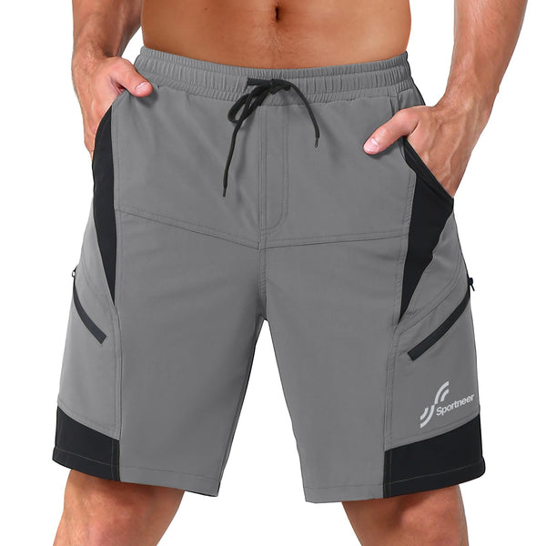 Sportneer Bike Shorts for Men: 3D Padded Lightweight Riding Biking Cycling Mountain Bike Shorts for Men with Zipper Pockets
