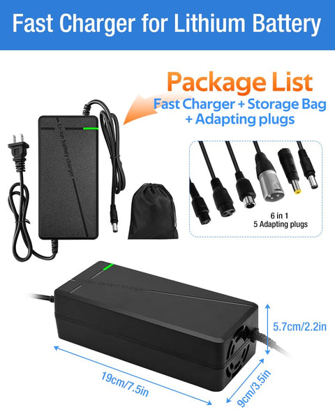 58.8V 3A/5A Charger with 6 Plug Suitable for Various Lithium Batteries, Such as Lawn Mower and Wheelchair Lithium Batteries, etc. (3A-6 Plug)
