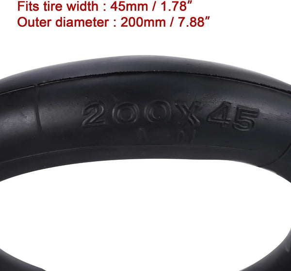 2 Pack of 8x1 1/4 200x45 Inner Tubes with Angled Valve Stem Replacement for A-Bike Folding Bike Jetson Beam Electric Scooter Butyl Rubber