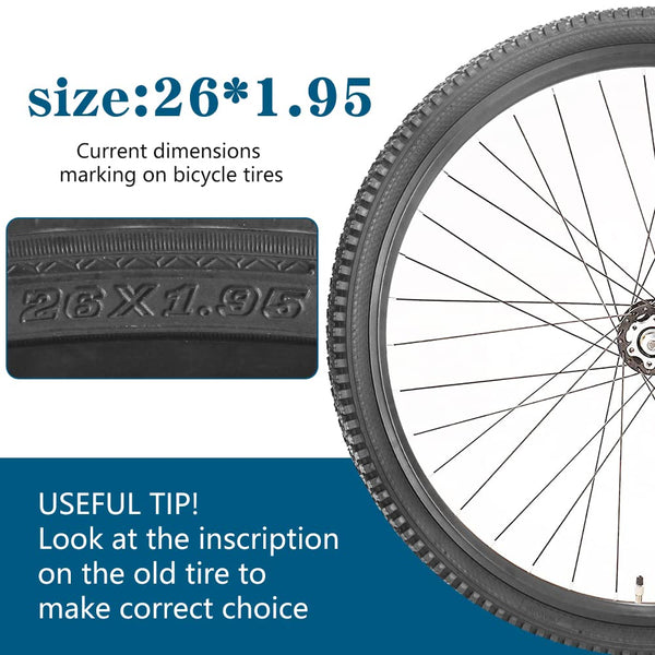 2 Pack Bike Tire 24 26 27.5 X 1.95 27.5 29 X 2.125 Inch Folding Replacement Bike Tire with Tire Levers Foldable Bead Wire Bicycle Tire for Mountain Bike