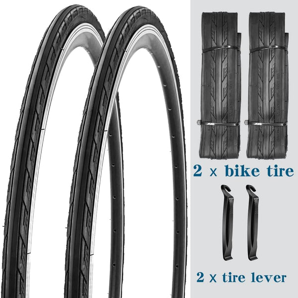 2 Pack 700x25C Bike Tire 700C Foldable Repalcement Tires for Road Bicycle