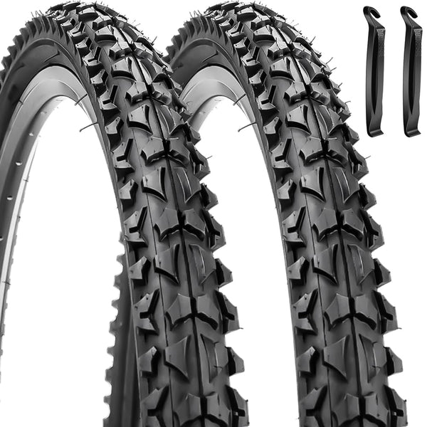 2 Pack 24" / 26"x 2.125" Bike Tire Folding Mountain Bike Replacement Bicycle Tire