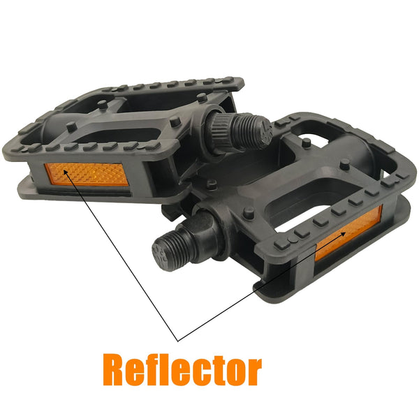 Bike Pedals, 9/16" Non-Slip Bike Pedals with Reflectors, Bicycle Pedals for Road Bike, BMX, Folding Bikes, Urban Bikes, Adult Bicycle