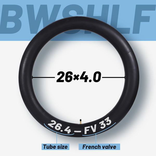 BWSHLF Fat Tire Bike Tube, 26 x 4.0 AV 35mm Schrader Valve/FV 33mm Presta Valve Inner Tube, High Air Tightness, Anti-Puncture, with 2 Tire Levers Included-2 Pack - TRIPPER ELECTRIC BIKES