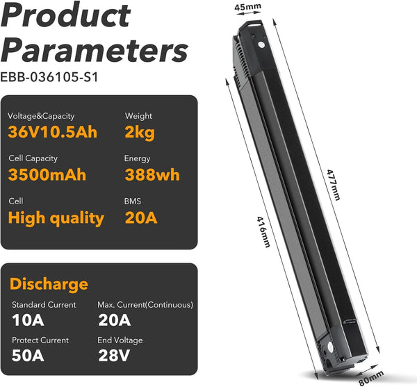 YS YOSE POWER 36V10.5Ah Ebike Battery Compatible for SONDORS Smart Step Electric Bike Battery Replacement Fit for SONDORS Steps and Smart Step from 2019-2023 and Costco Battery