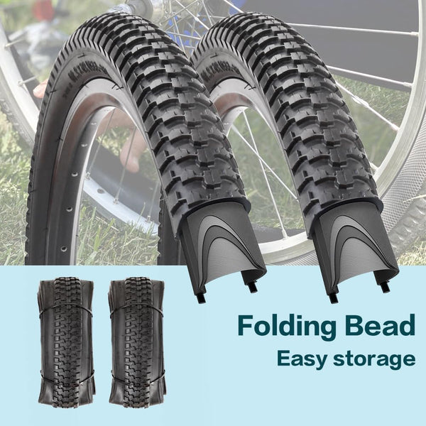 2 Pack 26/27.5 x 2.10 Bike Tires 26/27.5 inch Folding Bike Tires Fit for 26/27.5 X 1.95/2.10/2.125 Mountain Bike Beach Cruiser Bike City Urban Bicycles Bikes