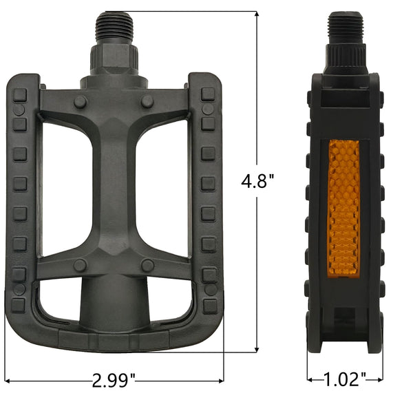 Bike Pedals, 9/16" Non-Slip Bike Pedals with Reflectors, Bicycle Pedals for Road Bike, BMX, Folding Bikes, Urban Bikes, Adult Bicycle