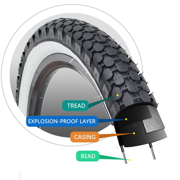 26" Bike Tire 26 x 2.125 Inch Folding Replacement Bicycle Tire for Beach Cruiser Bike