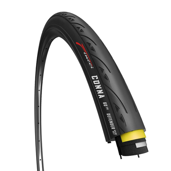 Fincci 700x25c Tire - Road Bike Tires 25-622 with 1 mm Nylon Anti Puncture - Black 700c Bike Tire Puncture Proof with Kevlar for Racing, Hybrid, Folding Bicycles - Flatless Bike Tires 28 inch
