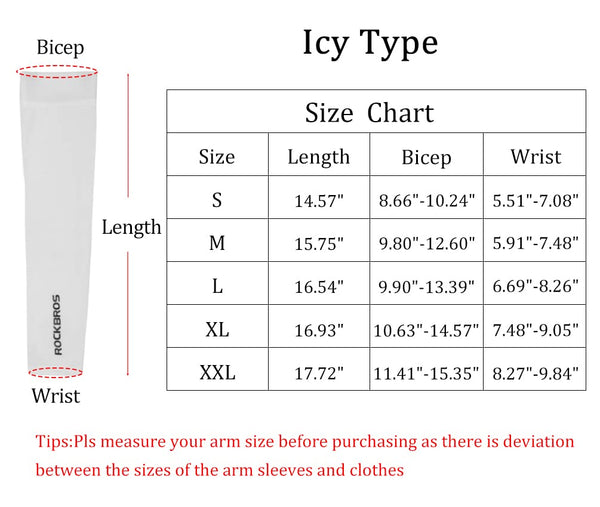 ROCKBROS Sun Protection Arm Sleeves Cooling Running Golf Fishing Cycling Arm Sleeves