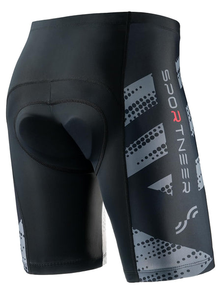 Sportneer Padded Bike Shorts for Men - 4D Padding Mens Bicycle Cycling Biking Clothing Shorts, Breathable and Absorbent
