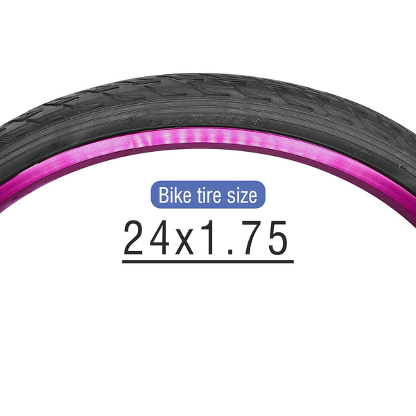 24x1.75 Bike Tires 24 Inch Foldable Replacement Bike Tire SuitPuncture Resistant All-Terrain Mountain/Road Bicycle Tires - Compatible with 24X1.75/24X1.95 Hybrid Commuter Bikes