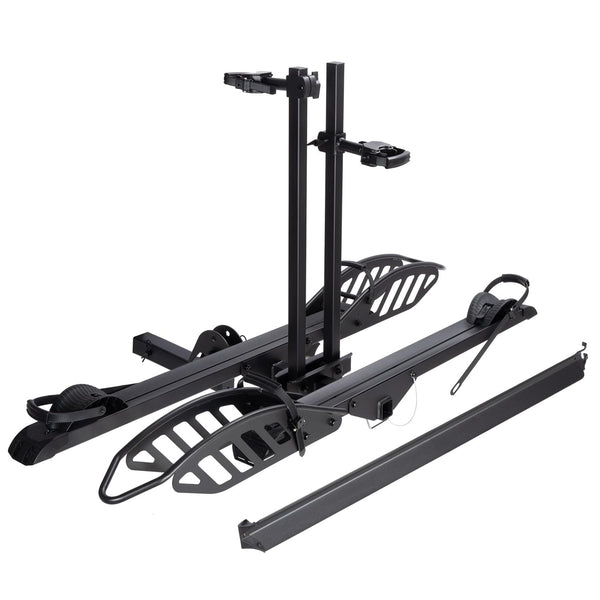 CRAVOT CyberRack E2 Hitch 2 EBike Rack with Ramp, 200 lbs Capacity Electric Bike Carrier Foldable Platform Mount, Up to 5-inch Fat Tire Bicycle for 2'' Receiver Cars Trucks SUVs Minivans RV, Trailer
