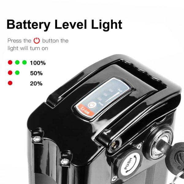 YS YOSE POWER 48V 15AH Lithium Ebike Battery Seat Tube 250W 350W 500W 750W 1000W Bicycle Electric Bike Battery with Charger 2Pins Discharge Port 30A BMS Silverfish E Bike Batteries