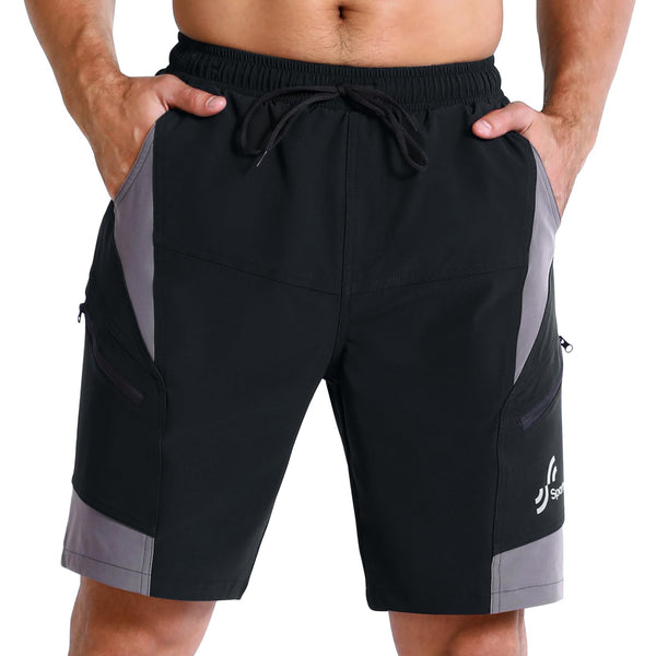 Sportneer Bike Shorts for Men: 3D Padded Lightweight Riding Biking Cycling Mountain Bike Shorts for Men with Zipper Pockets