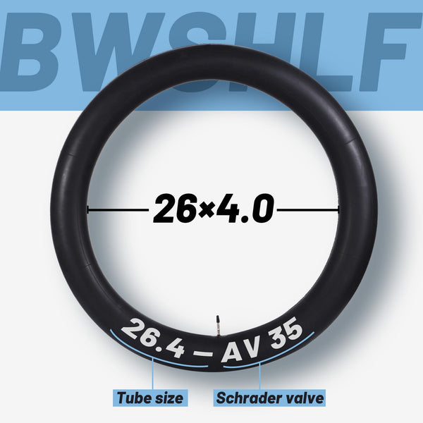 BWSHLF Fat Tire Bike Tube, 26 x 4.0 AV 35mm Schrader Valve/FV 33mm Presta Valve Inner Tube, High Air Tightness, Anti-Puncture, with 2 Tire Levers Included-2 Pack - TRIPPER ELECTRIC BIKES