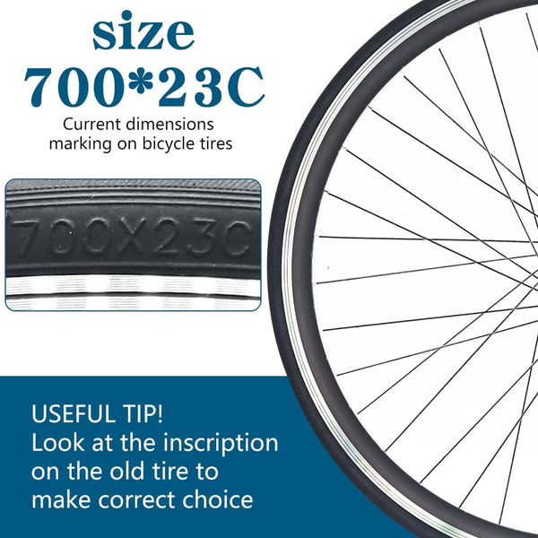 2 Pack 700x23C Bike Tire Foldable Repalcement Tires for Road Bicycle