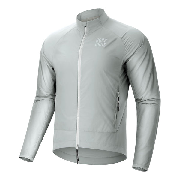 ROCKBROS Cycling Jackets for Men Breathable Cooling Lightweight Long Sleeve Cycling Jersey Running Cycling Windbreaker