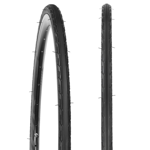 yeesport 700 x 25c Road Bike Tires, 2 Pack Folding 700x25c Tires & 700 x 25c-28c Bike Tubes Presta Valve 48mm Tire Replacement with Rim Strips for Urban Rural Asphalt Concrete Hard Roads