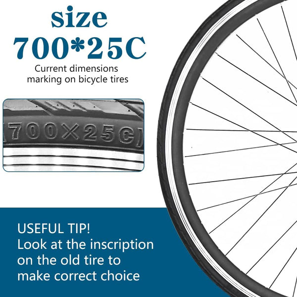 2 Pack 700x25C Bike Tire 700C Foldable Repalcement Tires for Road Bicycle