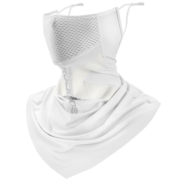ROCKBROS Cooling Neck Gaiter with Ear Loops Summer Face Coverings for Men Women Cycling Fishing Mask