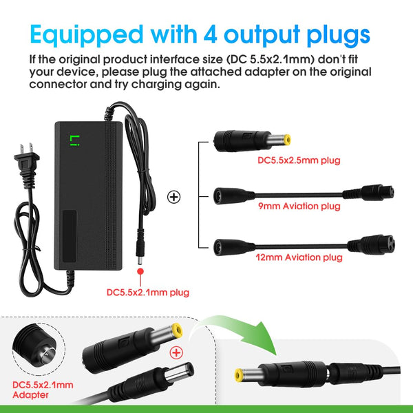 42V 5A Charger for All Batteries with a Nominal Voltage of 36V and a Fully Charged Voltage of 42V,Including RV,Trailer and Marine Batteries that Meet This Condition