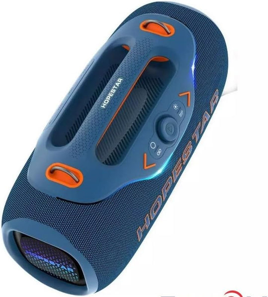Portable Bluetooth Speaker with RGB Lights, 1Mic 10M Range, Shock Heavy Bass, 200W, Blue