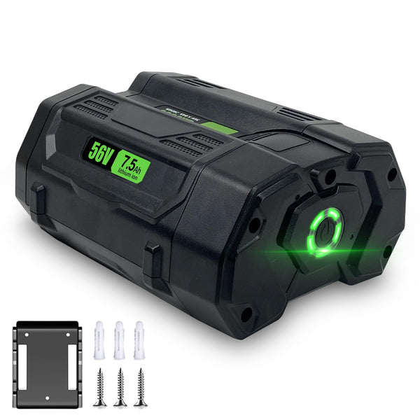 7500mAh Replacement for EGO 56V Battery BA2800 BA2800T BA4200 BA1400 Compatible with ST1502LB CS1604 LB4800 LB6504 LB5804 HT2400 56 Volt Power Tools Power+ Battery and Batteries Holder (56V7.5Ah)