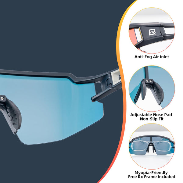 ROCKBROS Polarized Sunglasses for Men Women UV Protection Cycling Sunglasses Sport Glasses