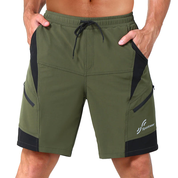 Sportneer Bike Shorts for Men: 3D Padded Lightweight Riding Biking Cycling Mountain Bike Shorts for Men with Zipper Pockets
